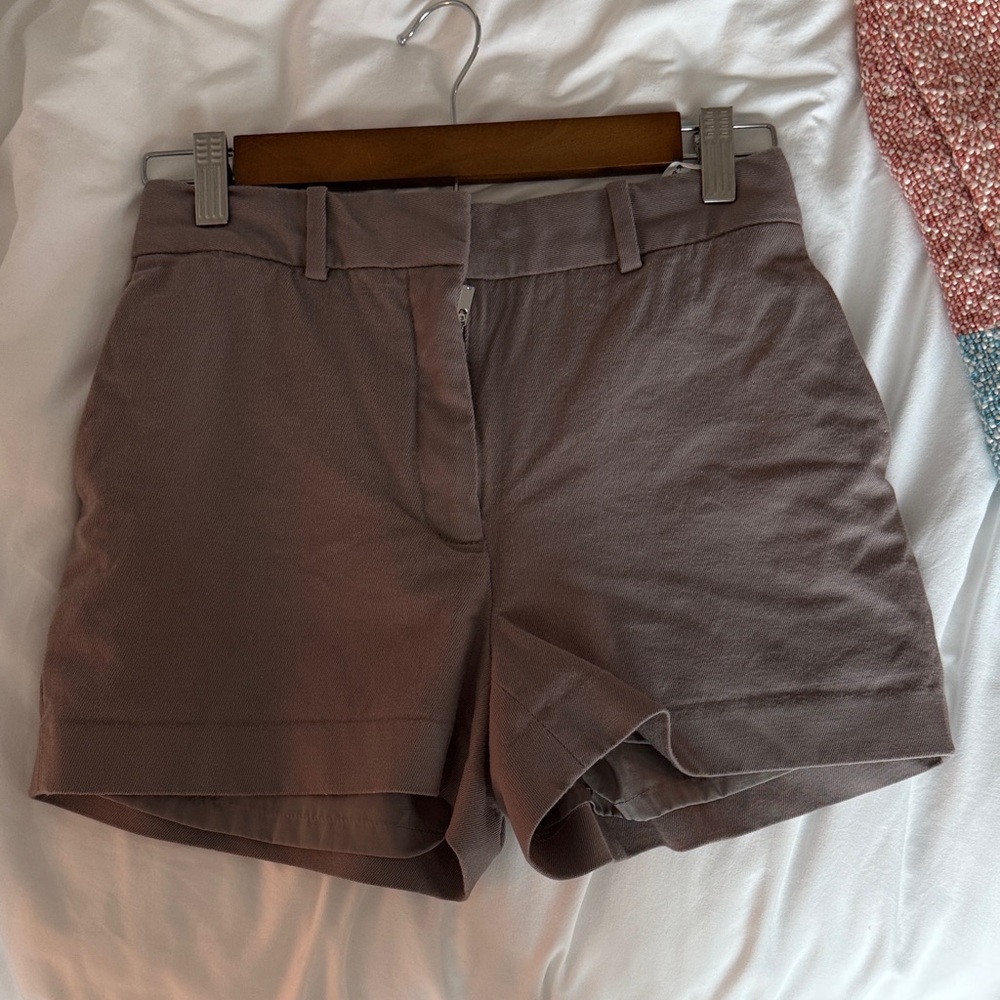 Aritzia 95% Wool High-Waisted Shorts in Taupe